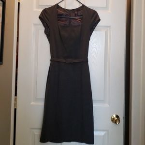 H&M grey office belted sheath dress